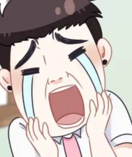 🐽 pleurer, triste, émotionnel, bouleversé, dessin animé, personnage whatsapp sticker