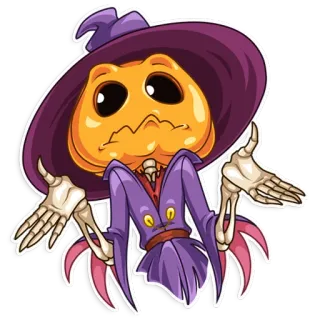 🤷‍♂️ ハロウィン, かぼちゃ, 魔女, 骸骨, 怖い, 秋, 秋 telegram sticker