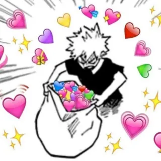 💕 cuori, amore, anime, kawaii, adesivo, affetto telegram sticker