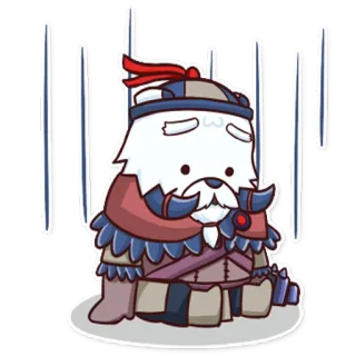 😔 sticker, personnage, ours, guerrier, médiéval telegram sticker