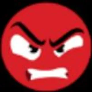 🌟 en colère, rouge, emoji, visage, fou, expression, dessin animé telegram sticker