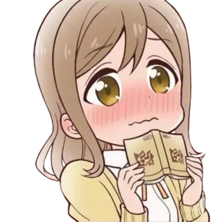 ☺️ anime, girl, blush, cartoon, cute, expression telegram sticker