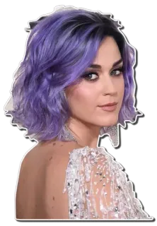 🍇 Katy Perry ケイティ・ペリー, 歌手, セレブ, ポップスター, 紫の髪 telegram sticker