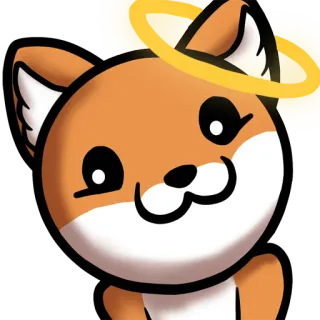 😇 raposa, auréola, anjo, fofo, animal, adesivo whatsapp sticker