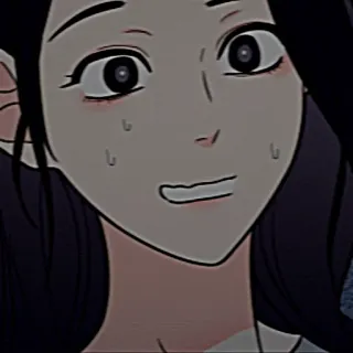 😅 mulher, ansiedade, desenho animado, ilustração, preocupada telegram sticker