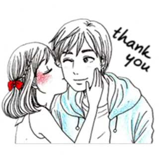 😘 Paar, Romantik, Kuss, Liebe, Cartoon, Anime, süß telegram sticker