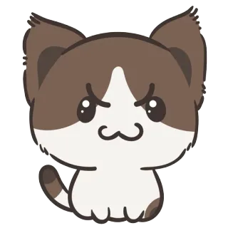 🐱 cat, angry, cartoon, sticker, animal, cute telegram sticker