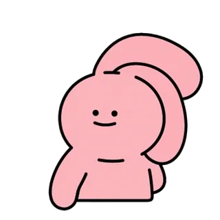 🙂 merah muda, kelinci, karakter, lucu, stiker telegram sticker
