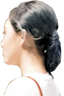 😐 wanita, gaya rambut, potret, profil telegram sticker