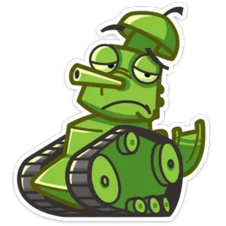 😔 tank, kartun, militer, kendaraan, pelindung whatsapp sticker