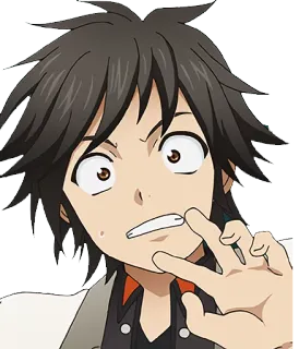 😨 anime, cartone animato, ragazzo, uomo, ritratto, personaggio whatsapp sticker