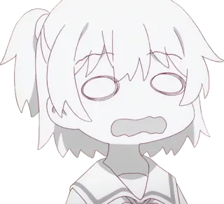 😵 anime, gadis, terkejut, ekspresi, kartun telegram sticker
