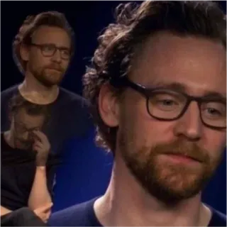 🥲 Tom Hiddleston Schauspieler, Promi, Mann, Porträt, Brille telegram sticker