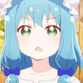 💙 Anime, Lucu, Gadis, Rambut biru, Kartun telegram sticker