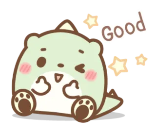 😉 Good dinossauro, fofo, kawaii, adesivo, bom, desenho animado telegram sticker