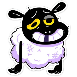 🐏 schaap, dier, cartoon, sticker, schattig whatsapp sticker