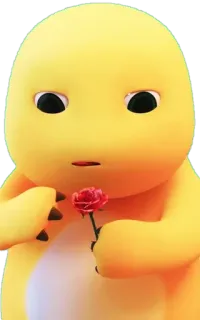 😍 Dino, Gelb, Blume, Süß, Cartoon telegram sticker