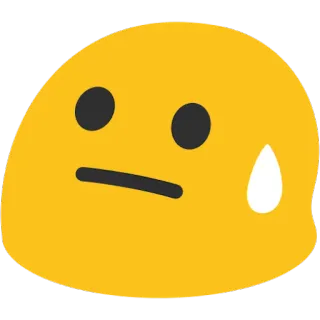 😓 Emoji, Pot, Blob, Zaniepokojony, Nerwowy, Żółty telegram sticker