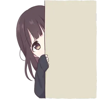 😨 Animé, Dessin animé, Fille, Caché telegram sticker