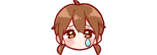 😢 anime, dziewczyna, płacz, smutny, chibi, kawaii, emocjonalny telegram sticker