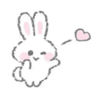 🤍 토끼, 바니, 중지, 불쾌한, 귀여운, 카와이, 하트, 제스처 telegram sticker