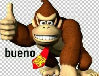 👍 Donkey Kong bueno Donkey Kong, scimmia, bene, pollice in su, videogioco, cartone animato, adesivo telegram sticker
