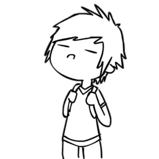 😑 desenho animado, personagem, desenho, arte linear, minimalista telegram sticker