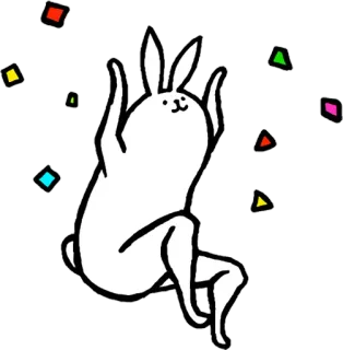 🤗 rabbit, animal, celebration, confetti, cute, joyful telegram sticker
