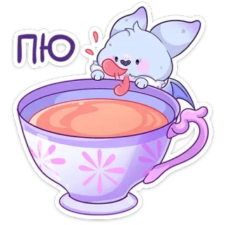 ☕ ПЮ Fledermaus, Tee, Tasse, niedlich, Tier, kawaii whatsapp sticker