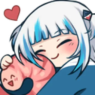 😚 Gawr Gura Anime, Lindo, Vtuber, Gura, Tiburón whatsapp sticker