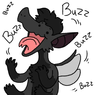 😛 Buzz animal, bat, cartoon, wings, buzz, cute telegram sticker