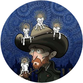 🌾 Vincent van Gogh artist, van gogh, candles, painting, art, portrait whatsapp sticker