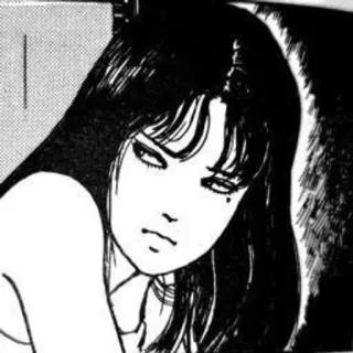 😒 Manga, Anime, Dziewczyna, Kobieta, Portret, Japoński, Junji Ito telegram sticker