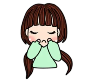 😑 triste, menina, chorando, emocional, desenho animado, deprimida telegram sticker