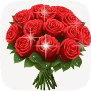 🌹 mawar, bunga, buket, merah, berbunga, hari valentine whatsapp sticker