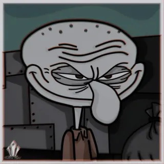 🔪 Squidward Spongebob Squarepants การ์ตูน, สควิดเวิร์ด, สพันจ์บ็อบ, ตัวละคร telegram sticker