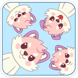 ☺️ наклейка, милый, мультик, животное, розовый, белый telegram sticker