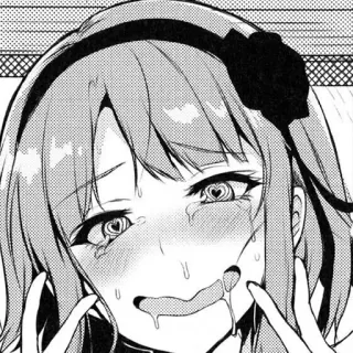 🤤 anime, manga, ahegao, expression, girl, cute telegram sticker