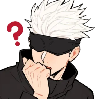 🤭 Gojo Satoru Jujutsu Kaisen Аниме, Персонаж, Годжо, Сатору, Вопрос, Стикер telegram sticker