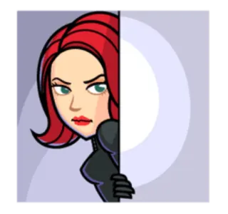 😒 Black Widow Black Widow, Marvel, super-héros, autocollant, dessin animé, personnage féminin, Natasha Romanoff whatsapp sticker