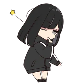 😉 Anime, Chibi, Lindo, Chica, Dibujos animados, Manga whatsapp sticker