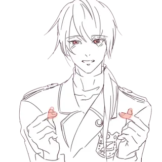 ❤️ Anime, Charakter, Fingerherz, Koreanisches Herz, Liebe, Mann telegram sticker