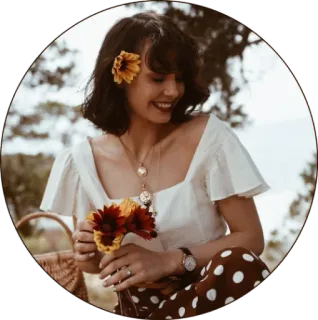 🧺 femme, fleur, portrait, personne, tournesol, fille telegram sticker