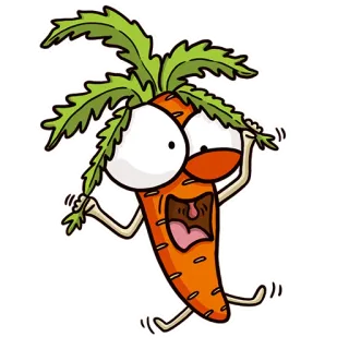 😡 にんじん, 野菜, 漫画, 怖い, 走る, 食べ物 telegram sticker