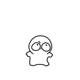 💬 Kreskówka, Biała plama, Zły, Oczy, Naklejka telegram sticker