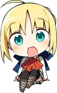 😮 Аниме, Чиби, Мультфильм, Милый, Блондинка, Девушка telegram sticker
