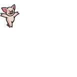 🐖 cerdo, dibujos animados, animal, lindo, feliz, saltando whatsapp sticker
