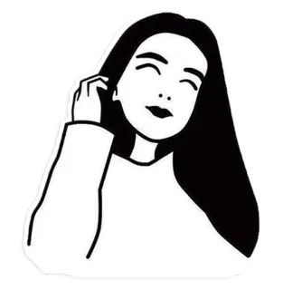 😙 mujer, pelo, dibujos animados, femenina, pegatina, ilustración telegram sticker