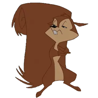 😒 Desenho animado, Esquilo, Personagem, Marrom, Animal telegram sticker