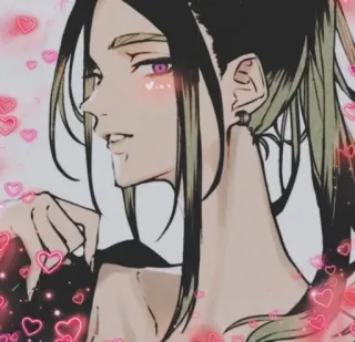 🌟 Animé, Personnage, Illustration, Portrait, Coeurs telegram sticker